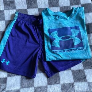 Under Armour Kids' Aqua and Navy Tee